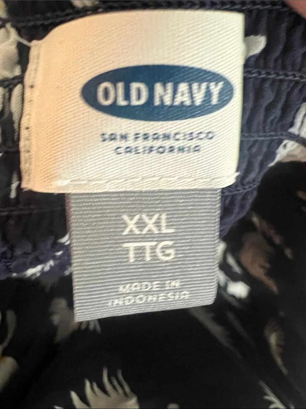 Old Navy Navy Sleeveless Dress with Cream Floral Motif